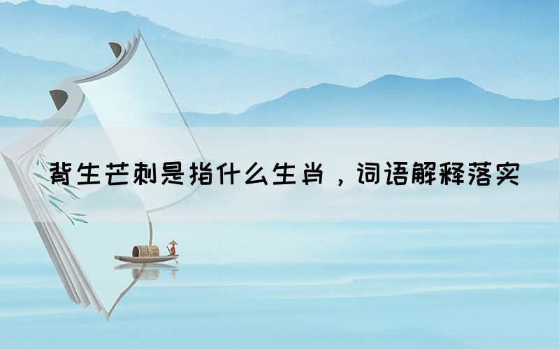 背生芒刺是指什么生肖，詞語(yǔ)解釋落實(shí)(圖1)